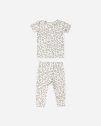Quincy Mae Bamboo Short Sleeve Pajama Set - Blue Floral
