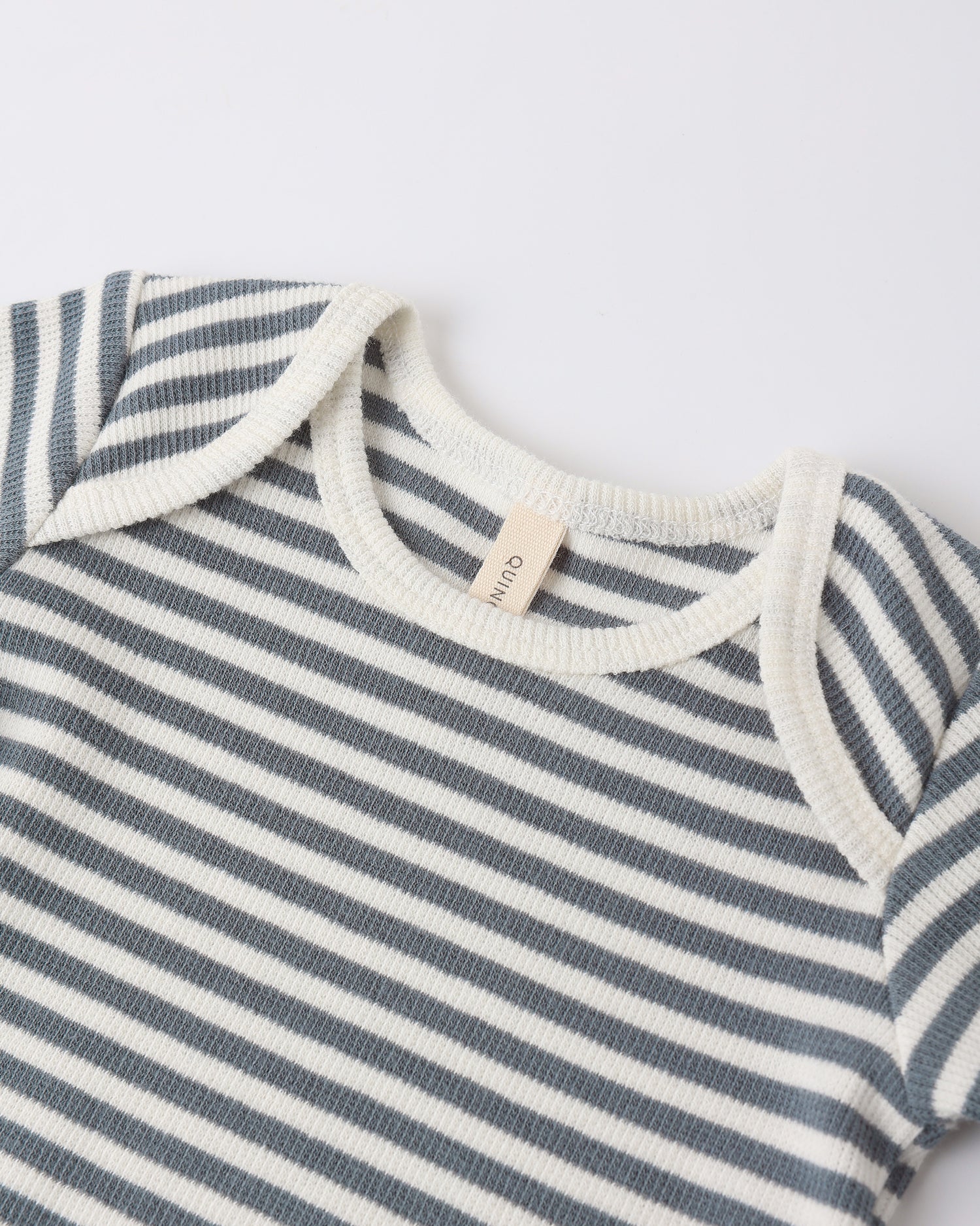 Quincy Mae Ribbed Short Sleeve Tee + Legging Set - Ocean Stripe