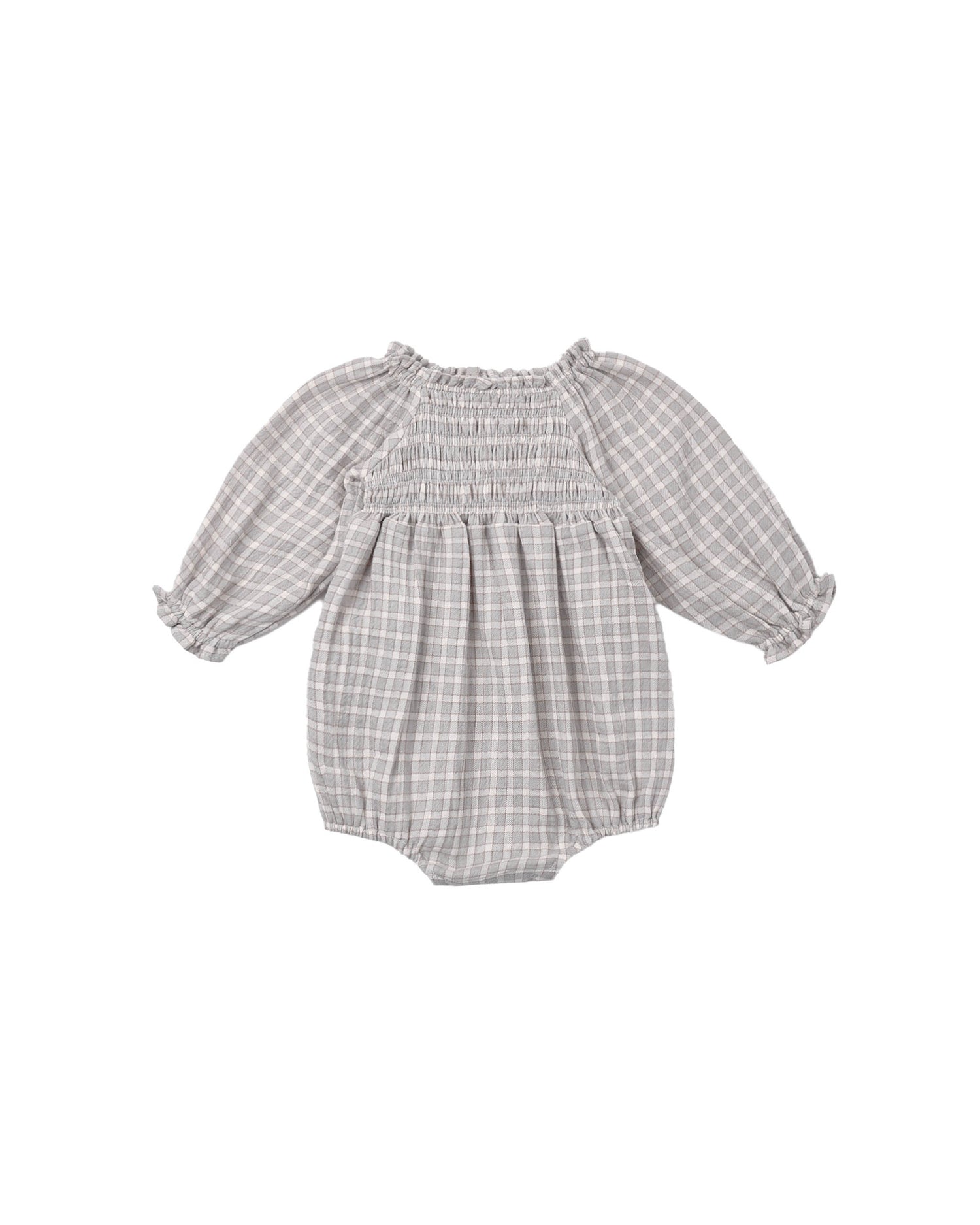 Quincy Mae Eden Romper - Blue Gingham
