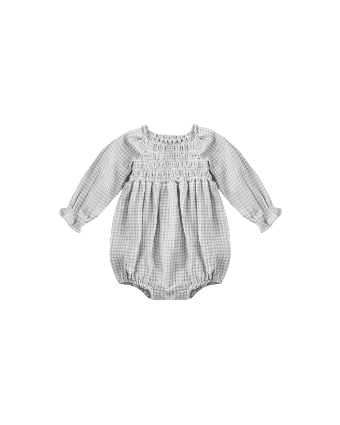 Quincy Mae Eden Romper - Blue Gingham