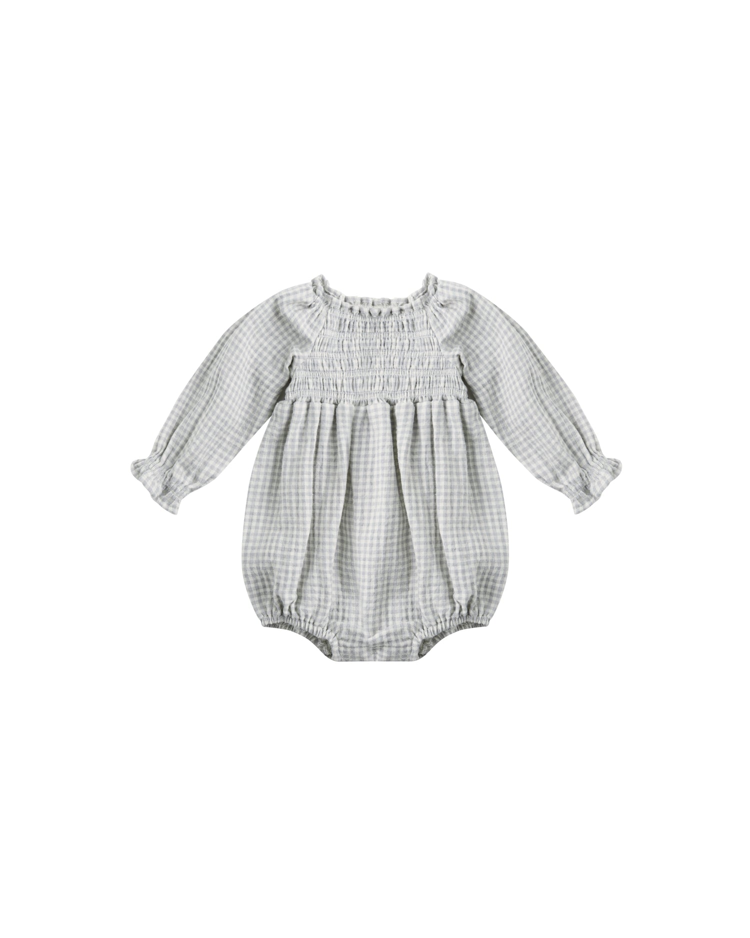 Quincy Mae Eden Romper - Blue Gingham