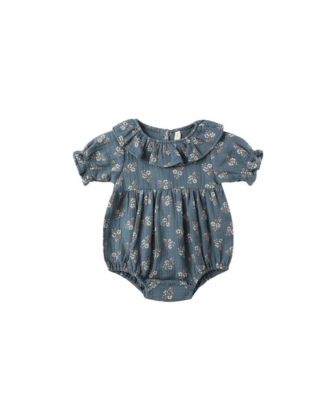 Quincy Mae Collared Romper - Blue Floral