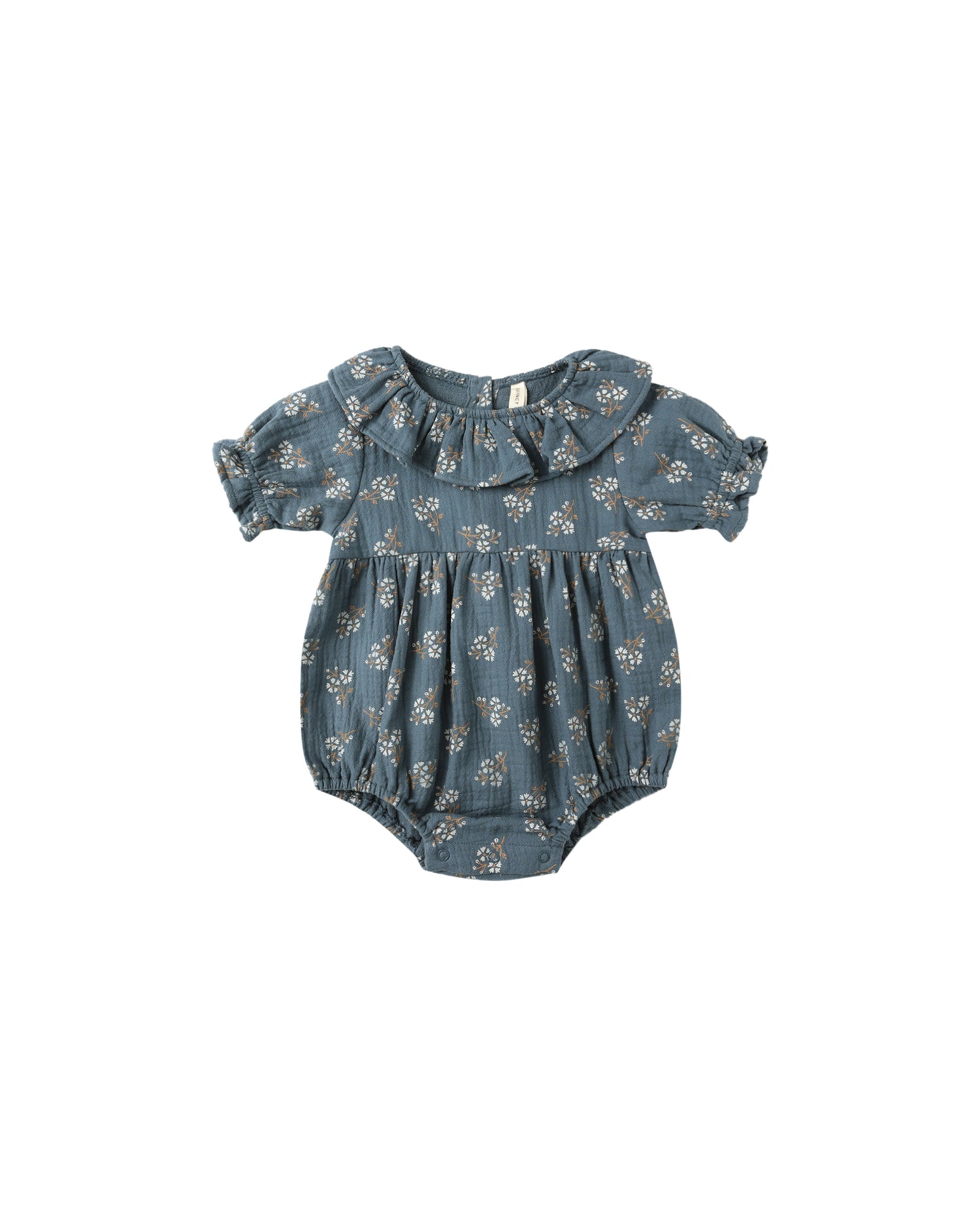 Quincy Mae Collared Romper - Blue Floral