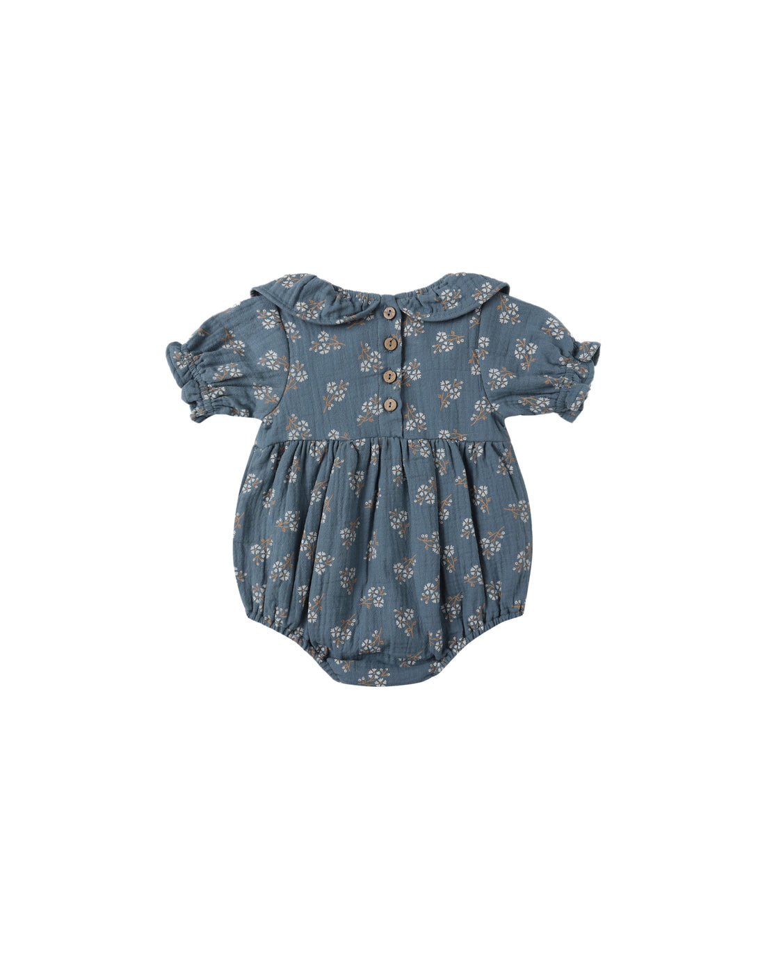 Quincy Mae Collared Romper - Blue Floral