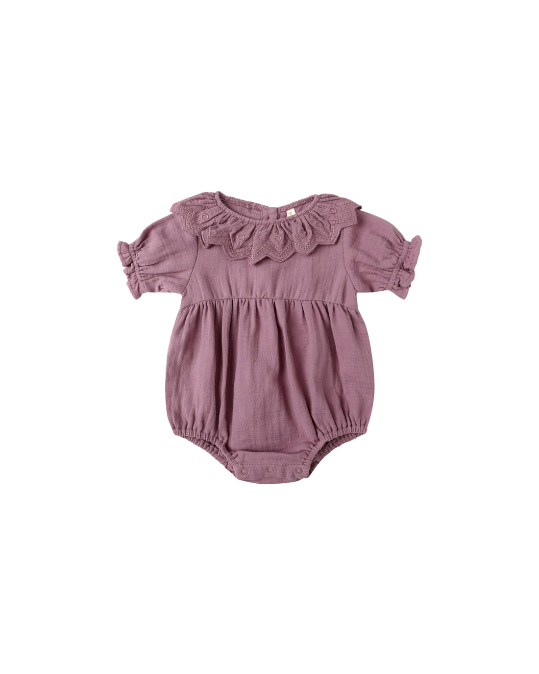 Quincy Mae Collared Romper - Mulberry
