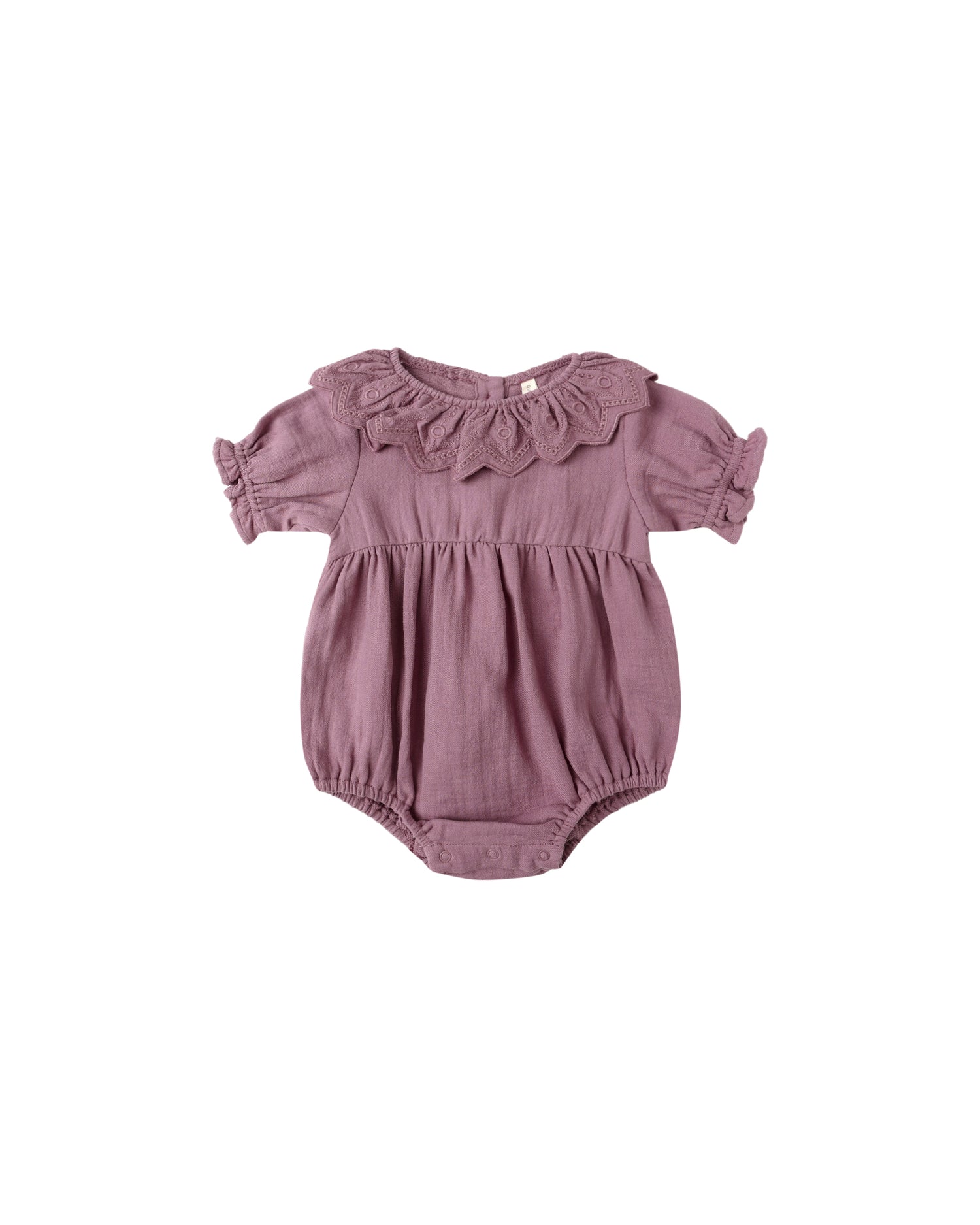 Quincy Mae Collared Romper - Mulberry