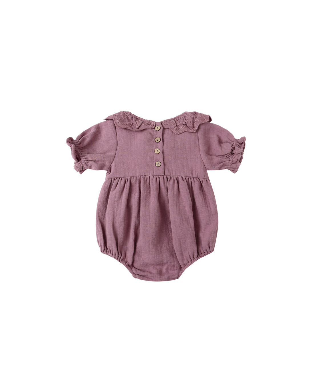 Quincy Mae Collared Romper - Mulberry