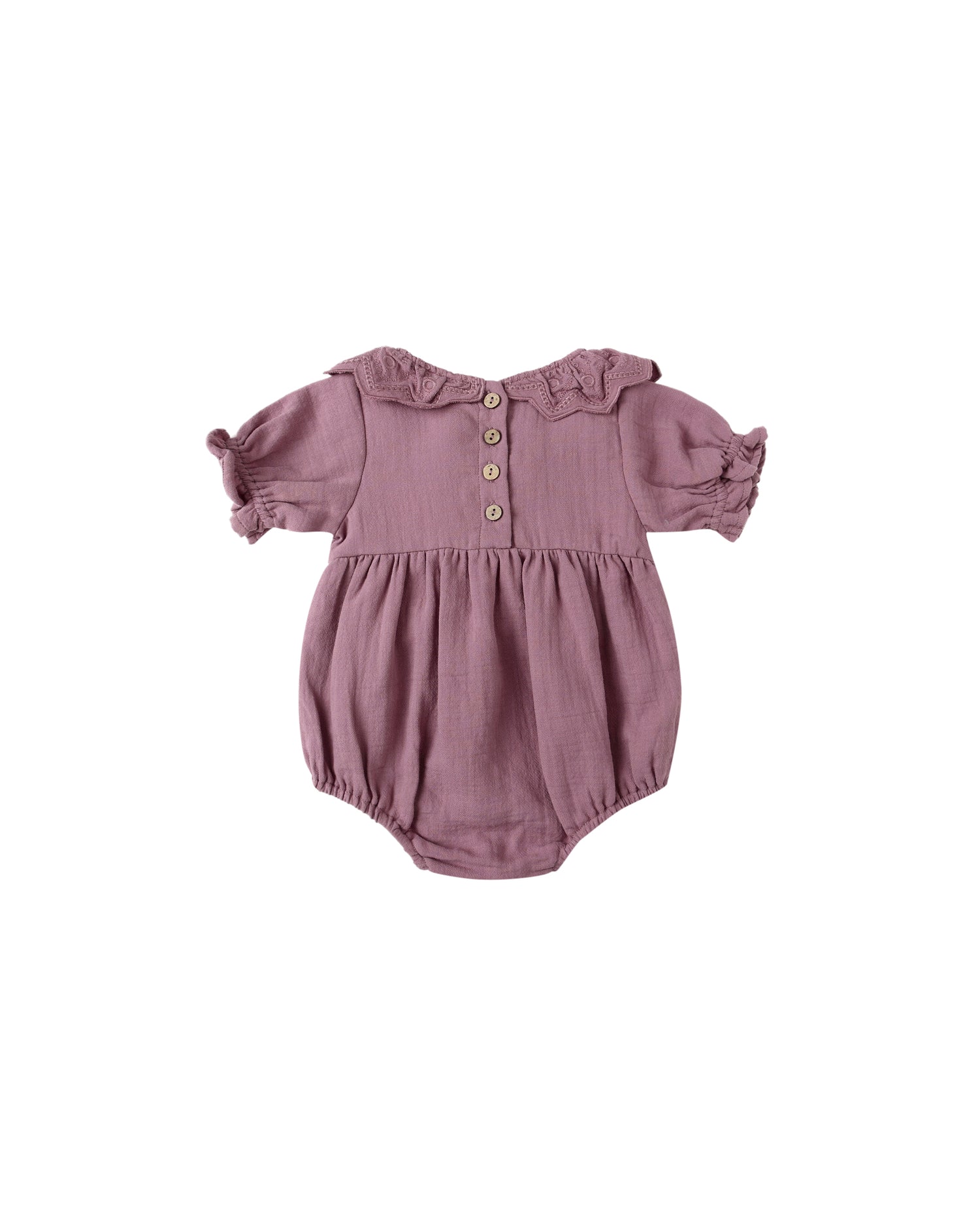 Quincy Mae Collared Romper - Mulberry