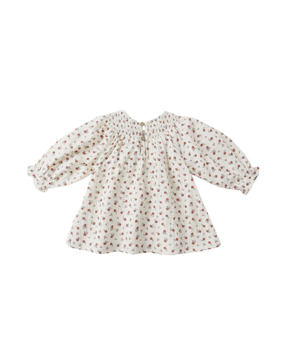 Quincy Mae V Smocked Dress - Winter Ditsy