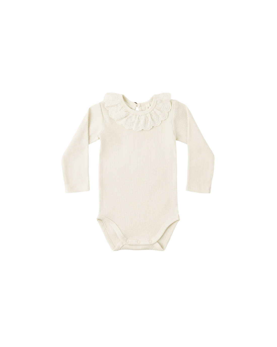 Quincy Mae Ruffle Collar Bodysuit - Natural