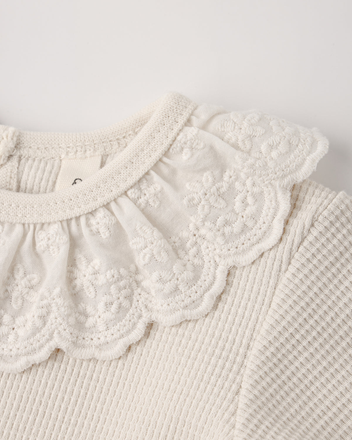 Quincy Mae Ruffle Collar Bodysuit - Natural