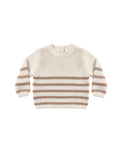 Quincy Mae Rex Sweater - Almond Stripe