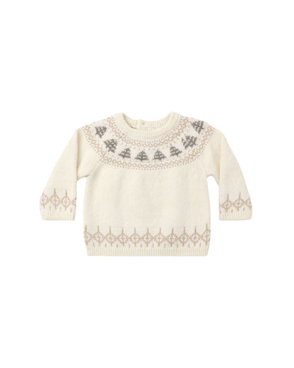 Quincy Mae Rex Sweater - Tree fair Isle