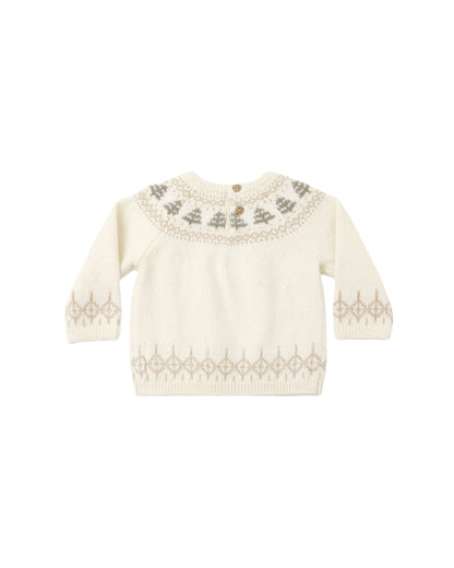 Quincy Mae Rex Sweater - Tree fair Isle