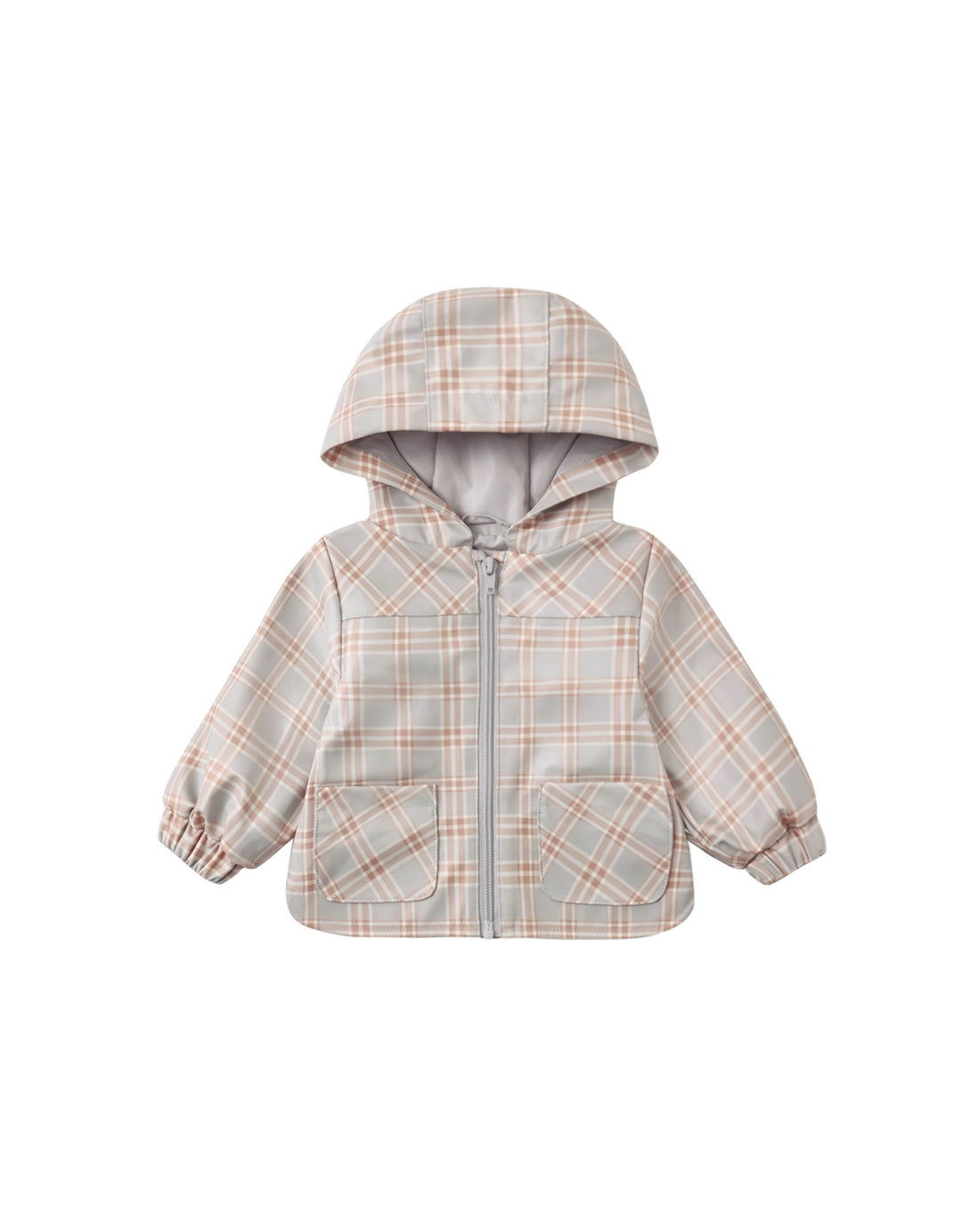 Quincy Mae Rain Coat - Blue Plaid