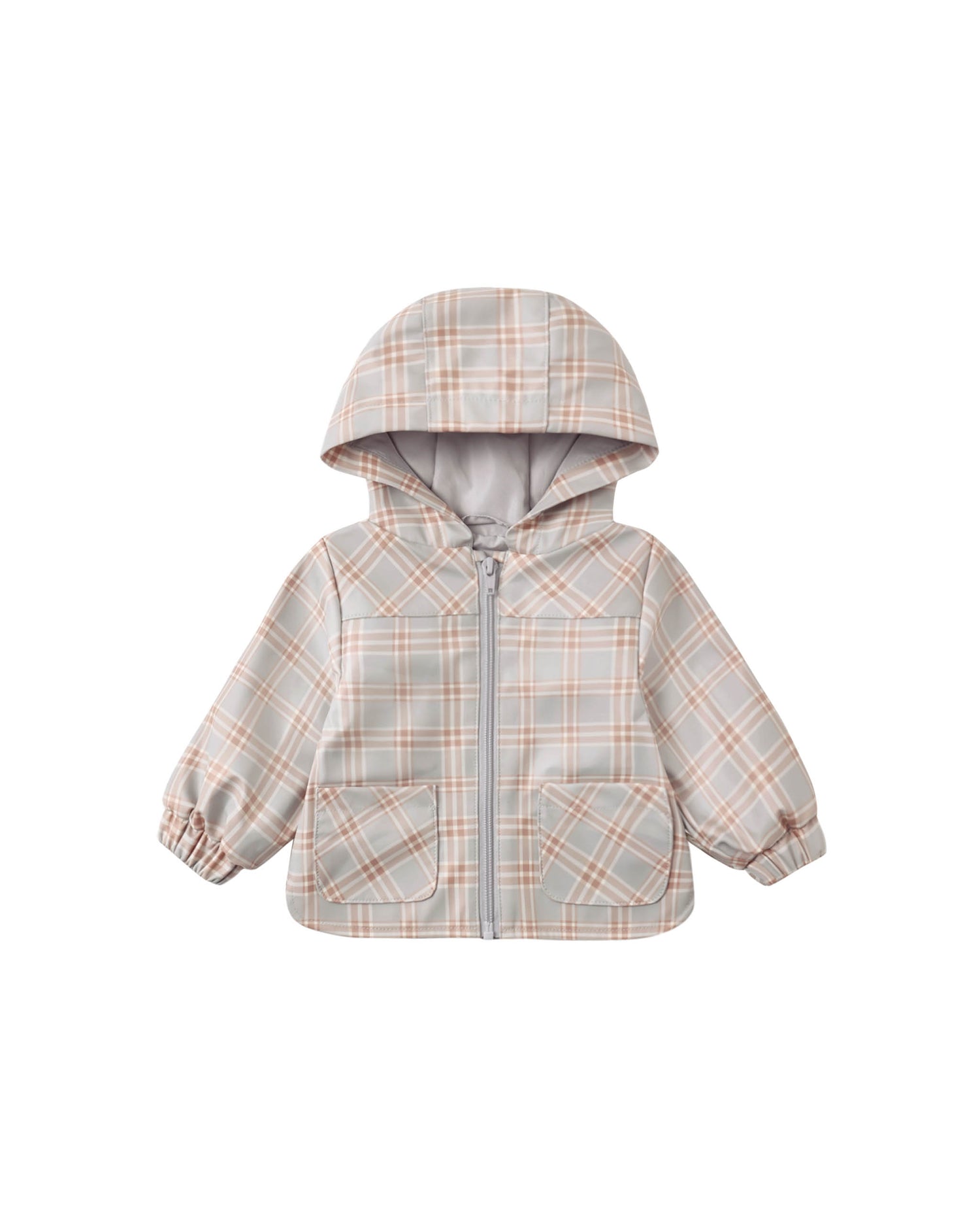 Quincy Mae Rain Coat - Blue Plaid