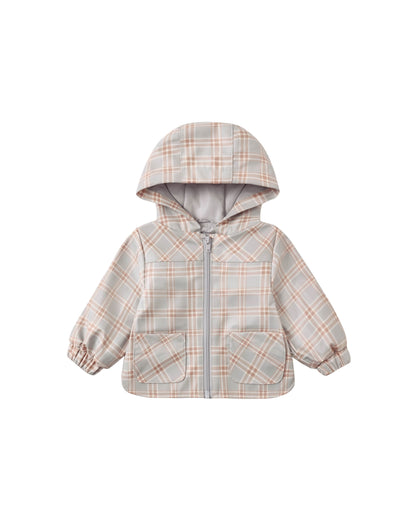 Quincy Mae Rain Coat - Blue Plaid