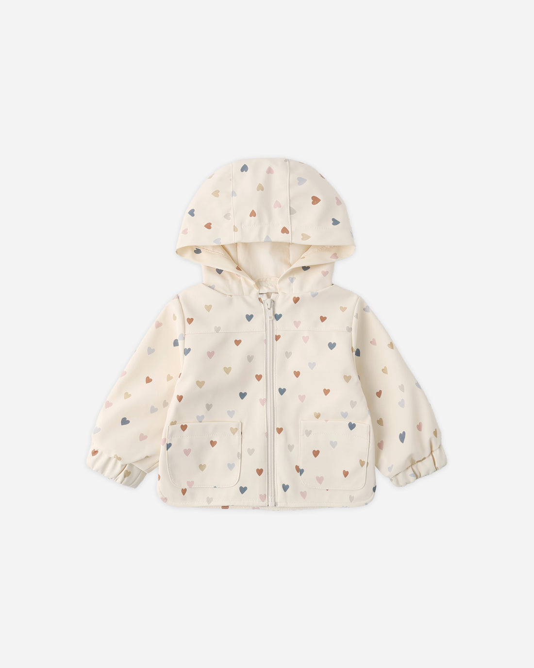Quincy Mae Rain Coat - Confetti Heart Small
