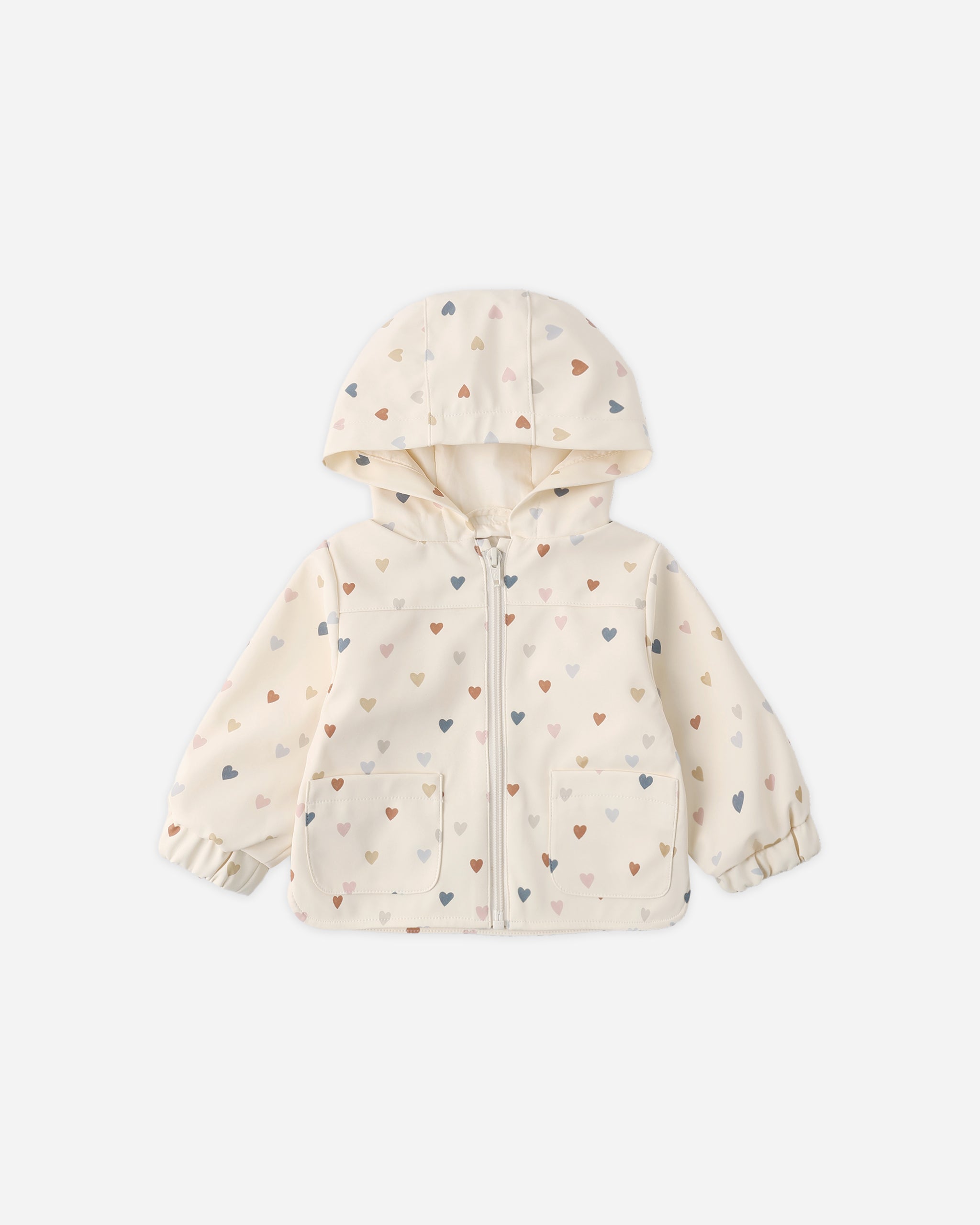 Quincy Mae Rain Coat - Confetti Heart Small