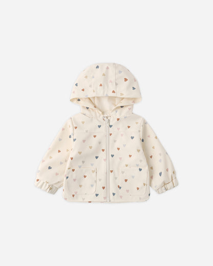 Quincy Mae Rain Coat - Confetti Heart Small