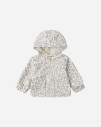 Quincy Mae Rain Coat - Blue Floral