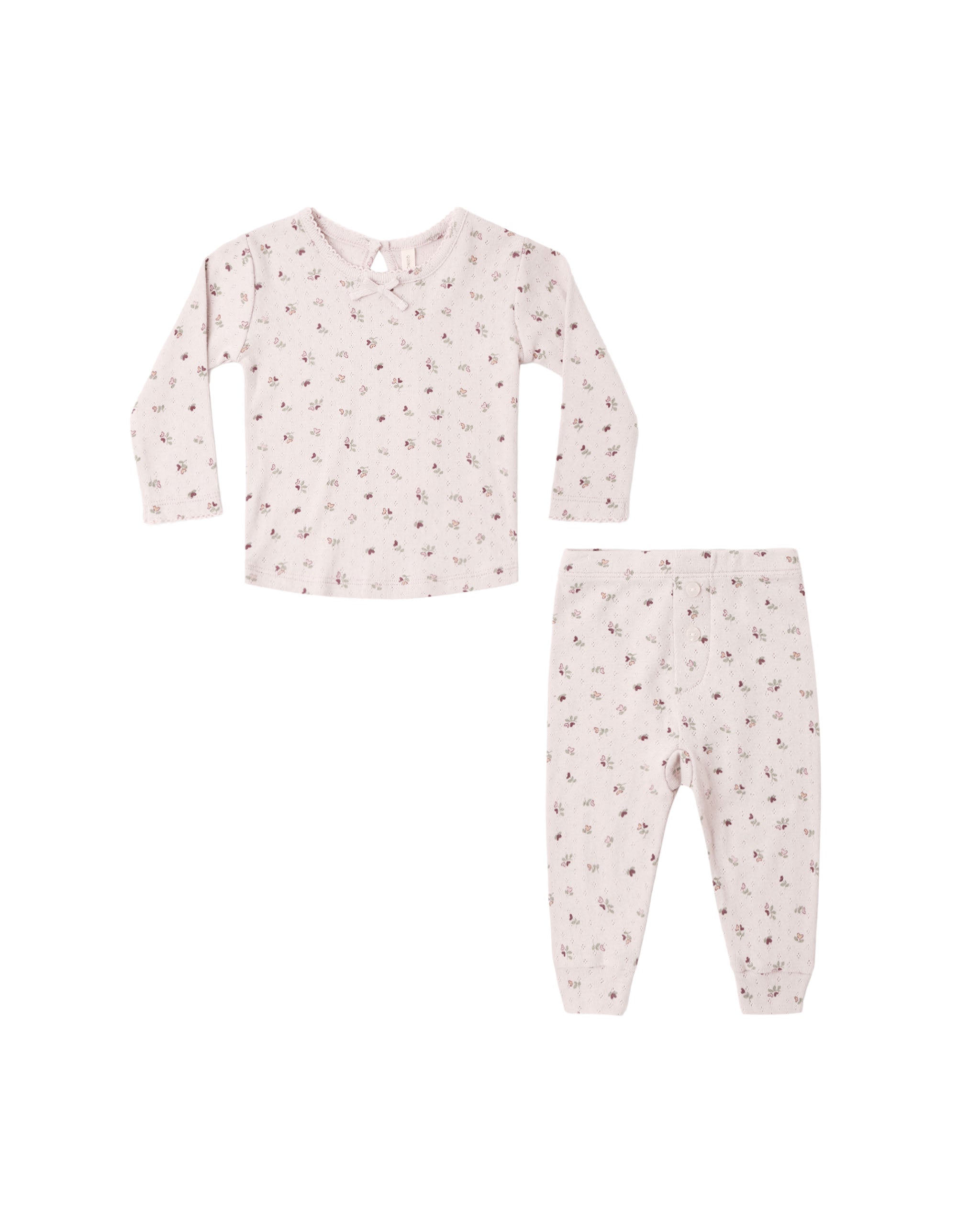 Quincy Mae Pointelle Long Sleeve Tee + Legging - Heart Ditsy
