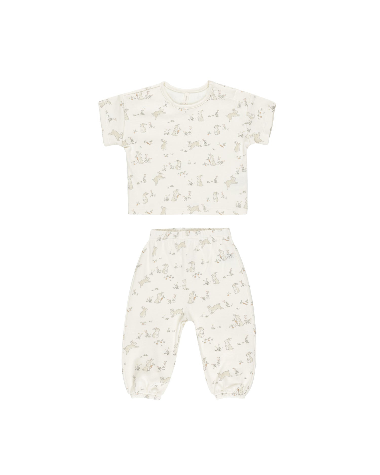 Quincy Mae Jersey Tee + Pant Set - Bunnies