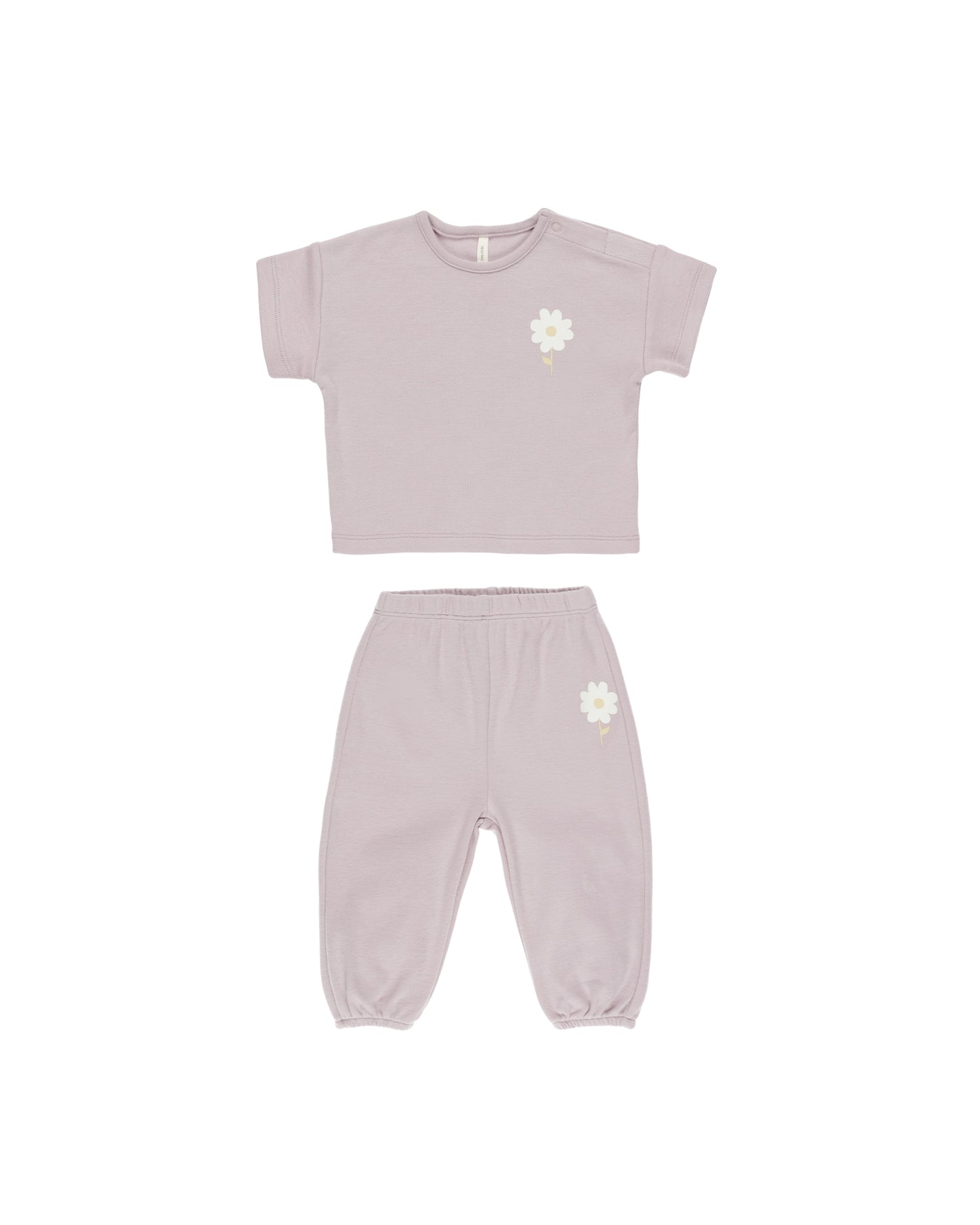 Quincy Mae Jersey Tee + Pant Set - Daisy