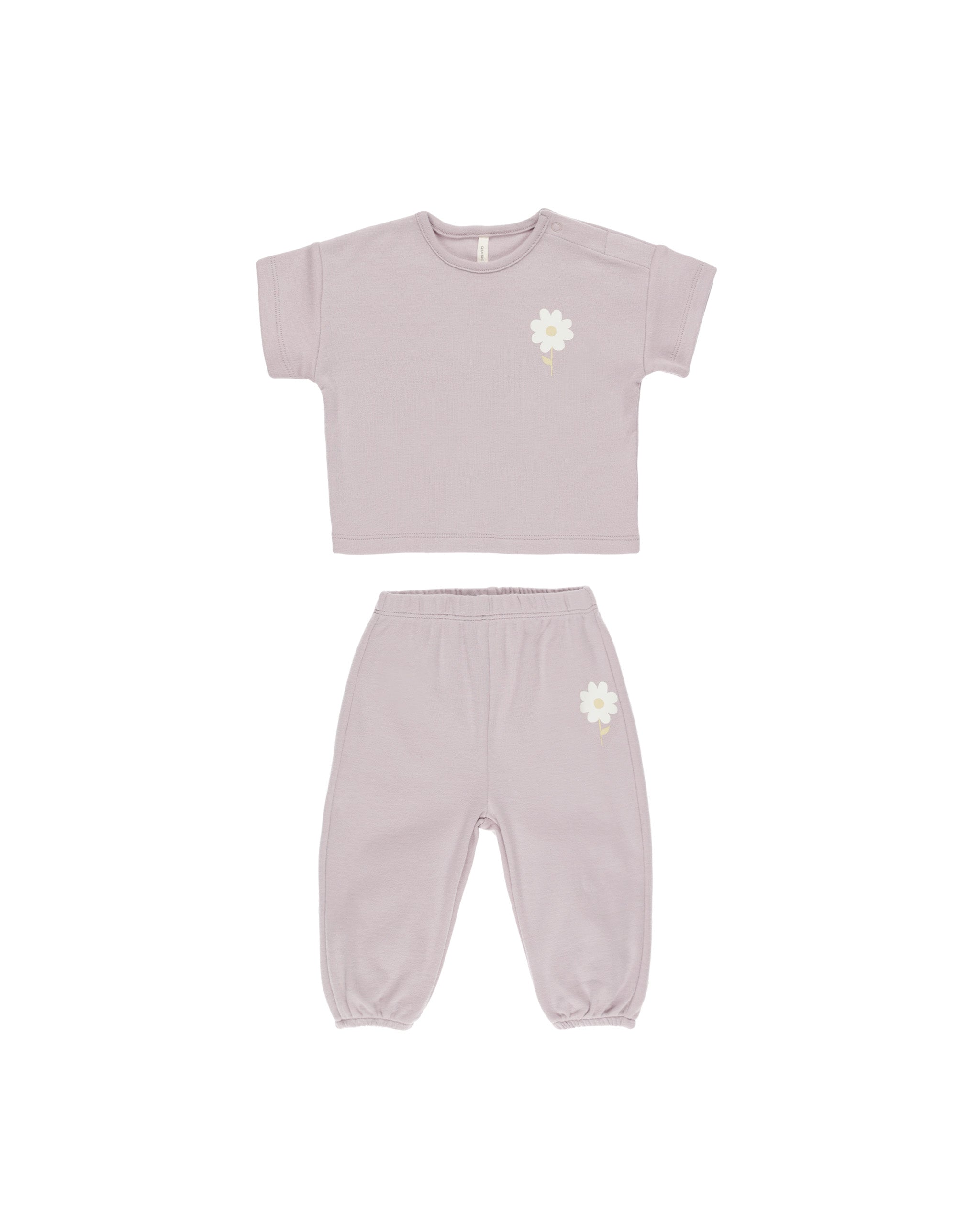 Quincy Mae Jersey Tee + Pant Set - Daisy