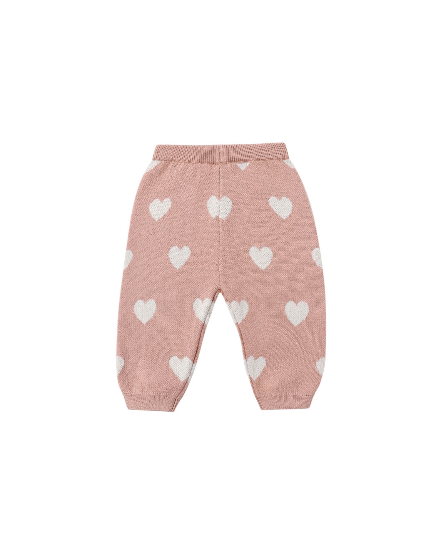 Quincy Mae Heart Knit Pants - Pink