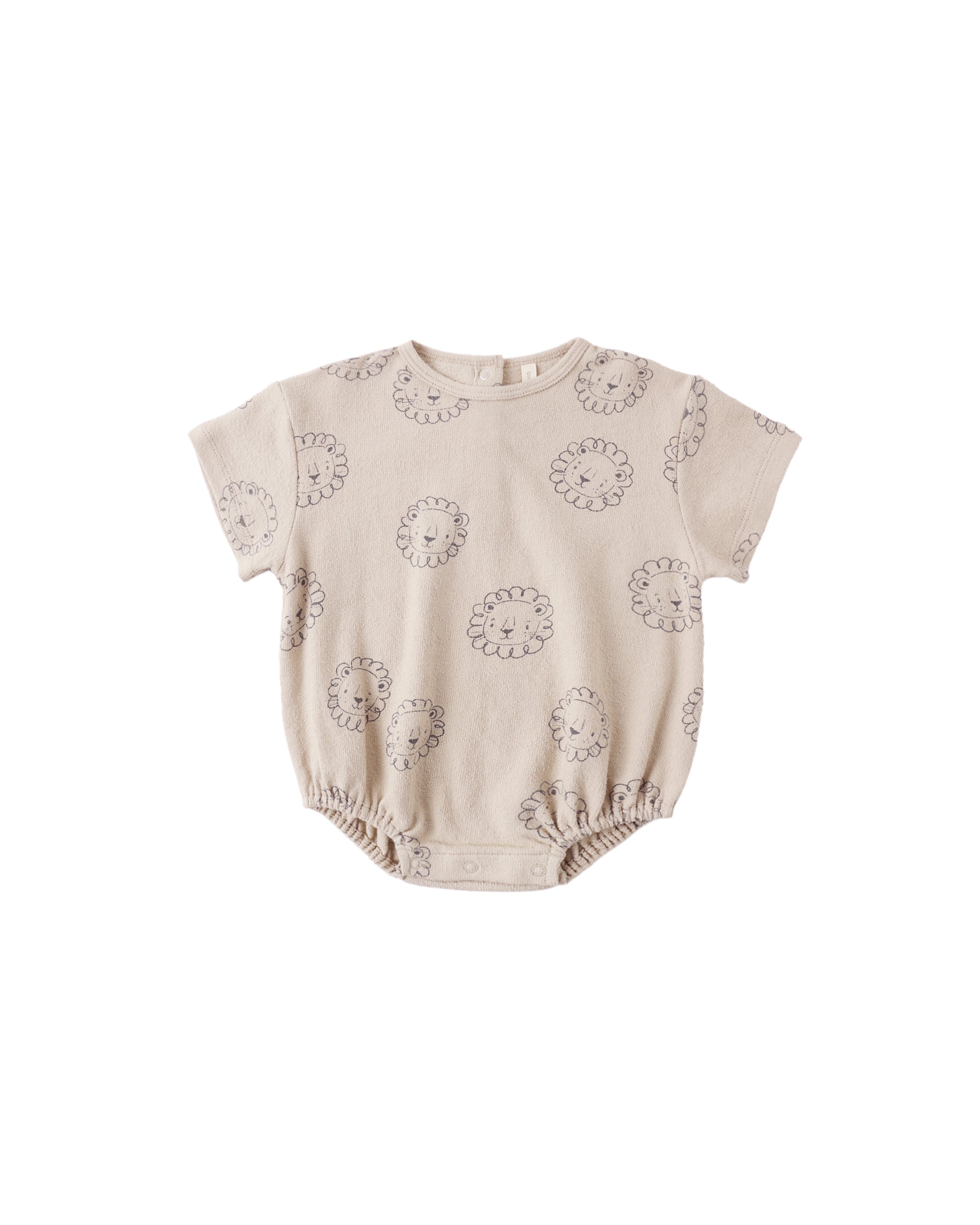 Quincy Mae Relaxed Short Sleeve Bubble Romper - Lion