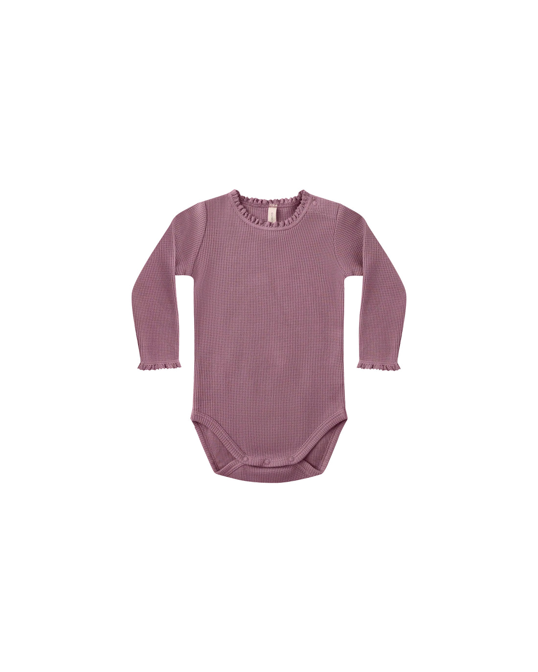 Quincy Mae Waffle Long Sleeve Bodysuit - Mulberry