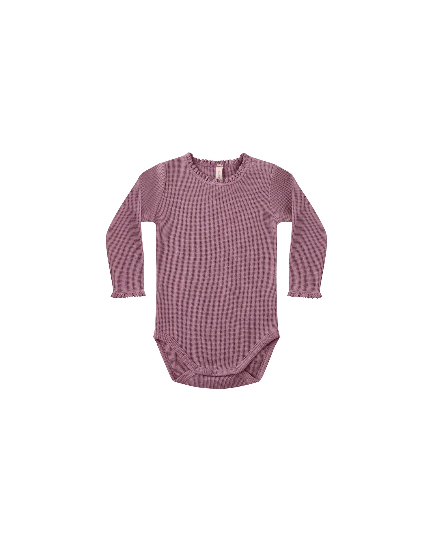 Quincy Mae Waffle Long Sleeve Bodysuit - Mulberry