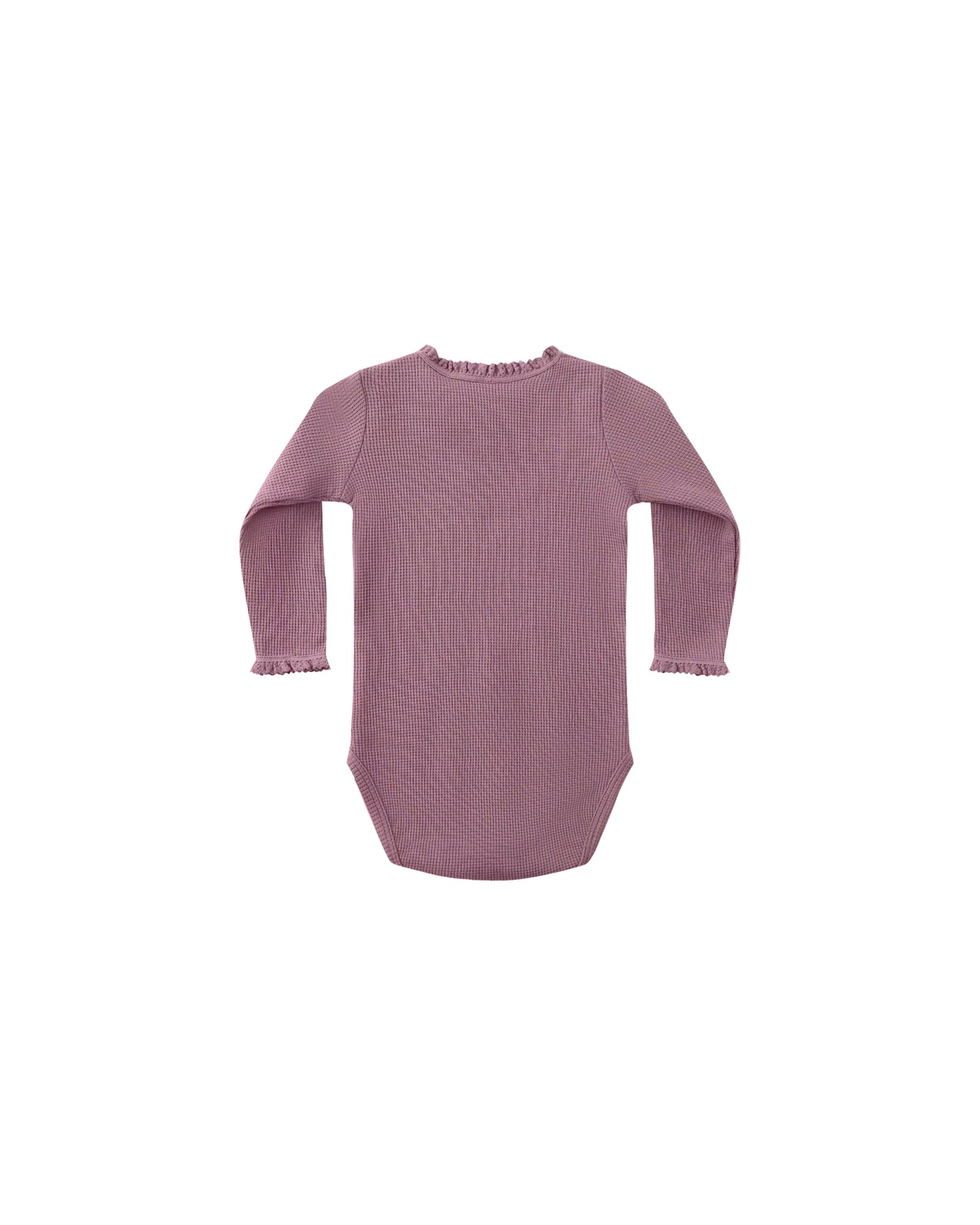 Quincy Mae Waffle Long Sleeve Bodysuit - Mulberry