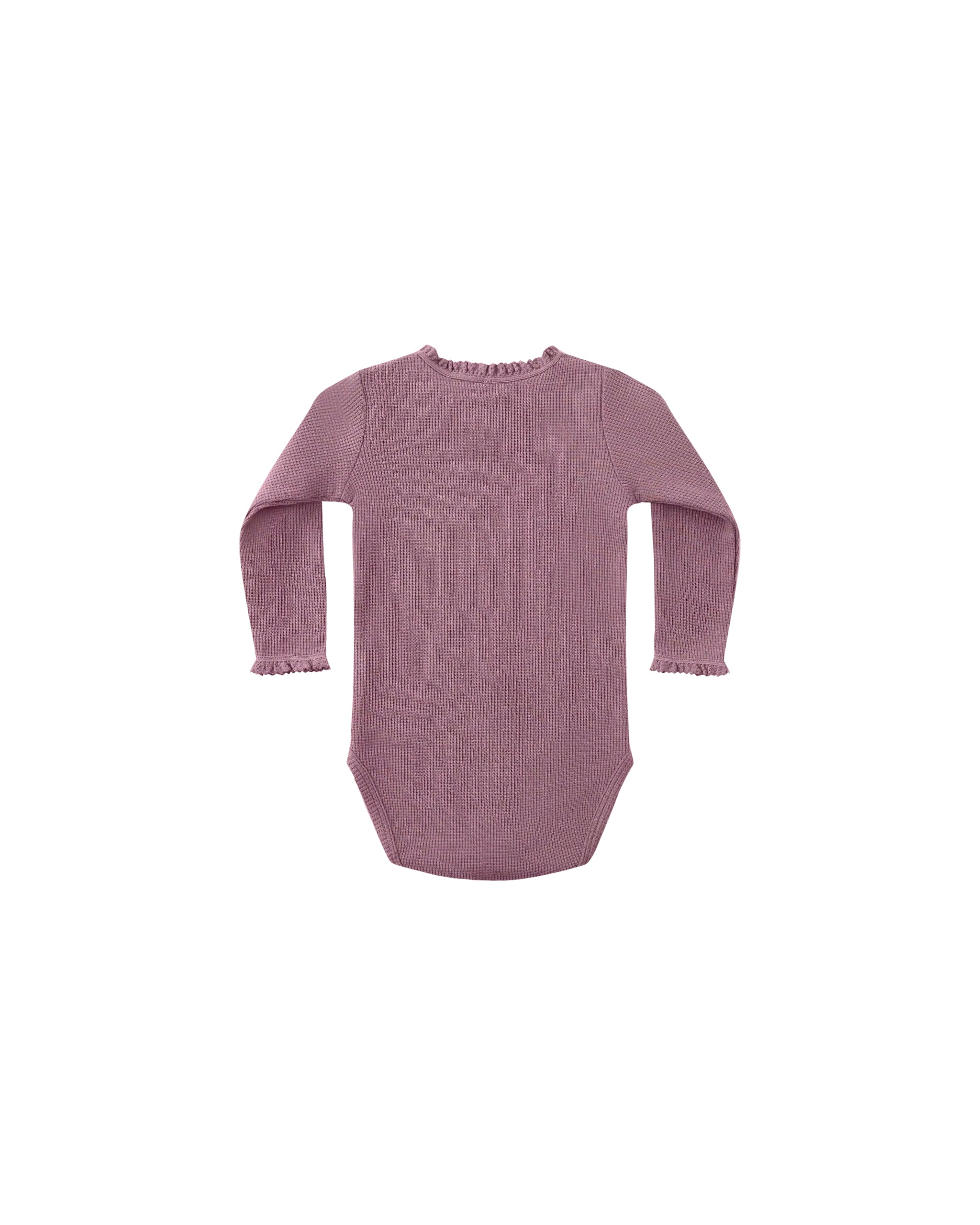 Quincy Mae Waffle Long Sleeve Bodysuit - Mulberry