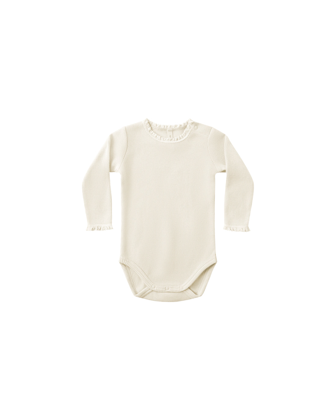 Quincy Mae Waffle Long Sleeve Bodysuit - Natural