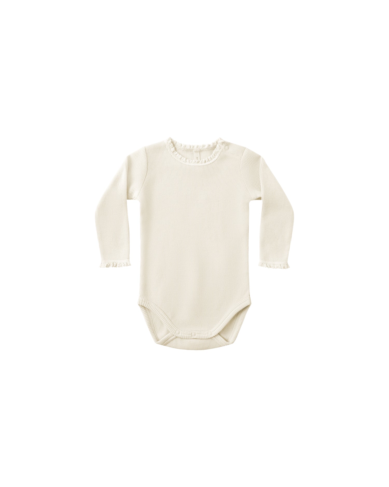 Quincy Mae Waffle Long Sleeve Bodysuit - Natural