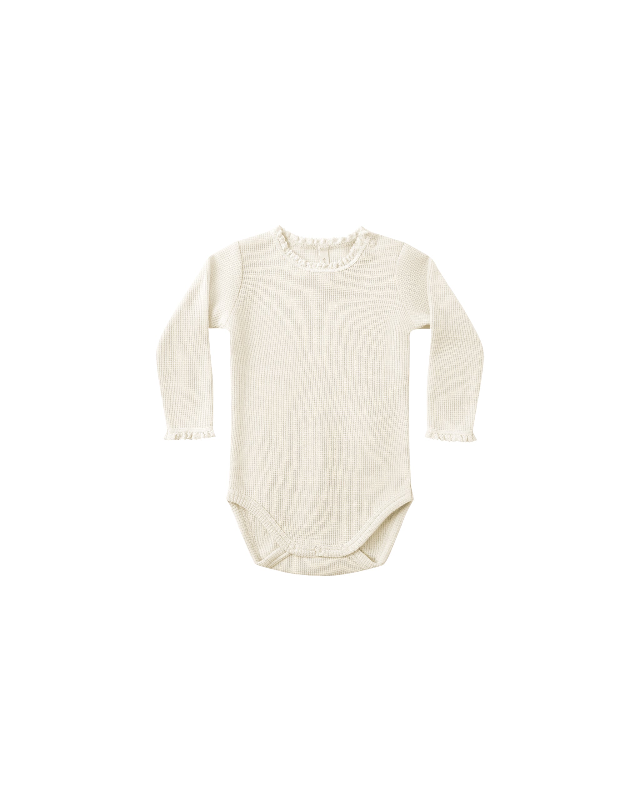 Quincy Mae Waffle Long Sleeve Bodysuit - Natural
