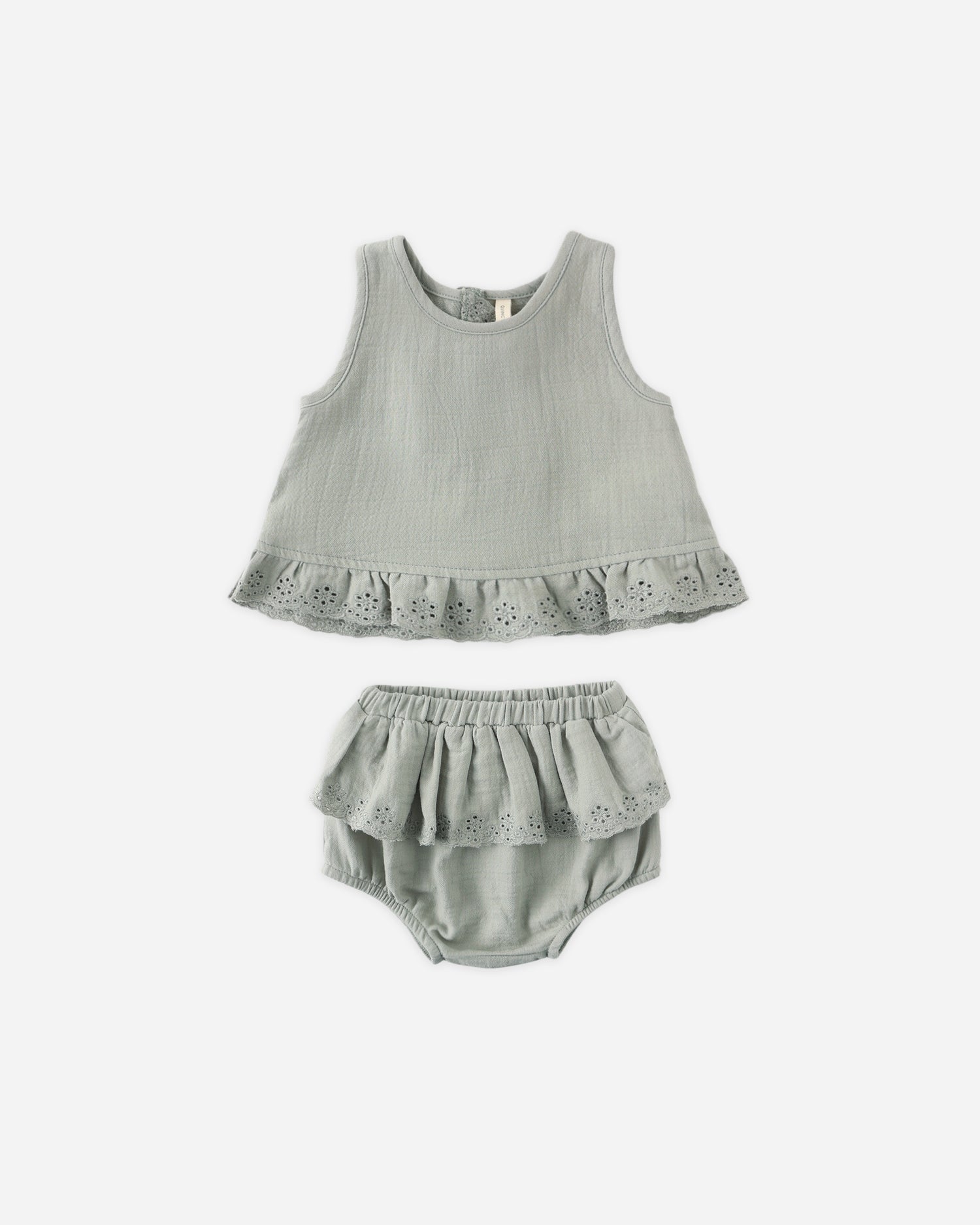 Quincy Mae Ruffled Tulip Top+Bloomer Set - Sage