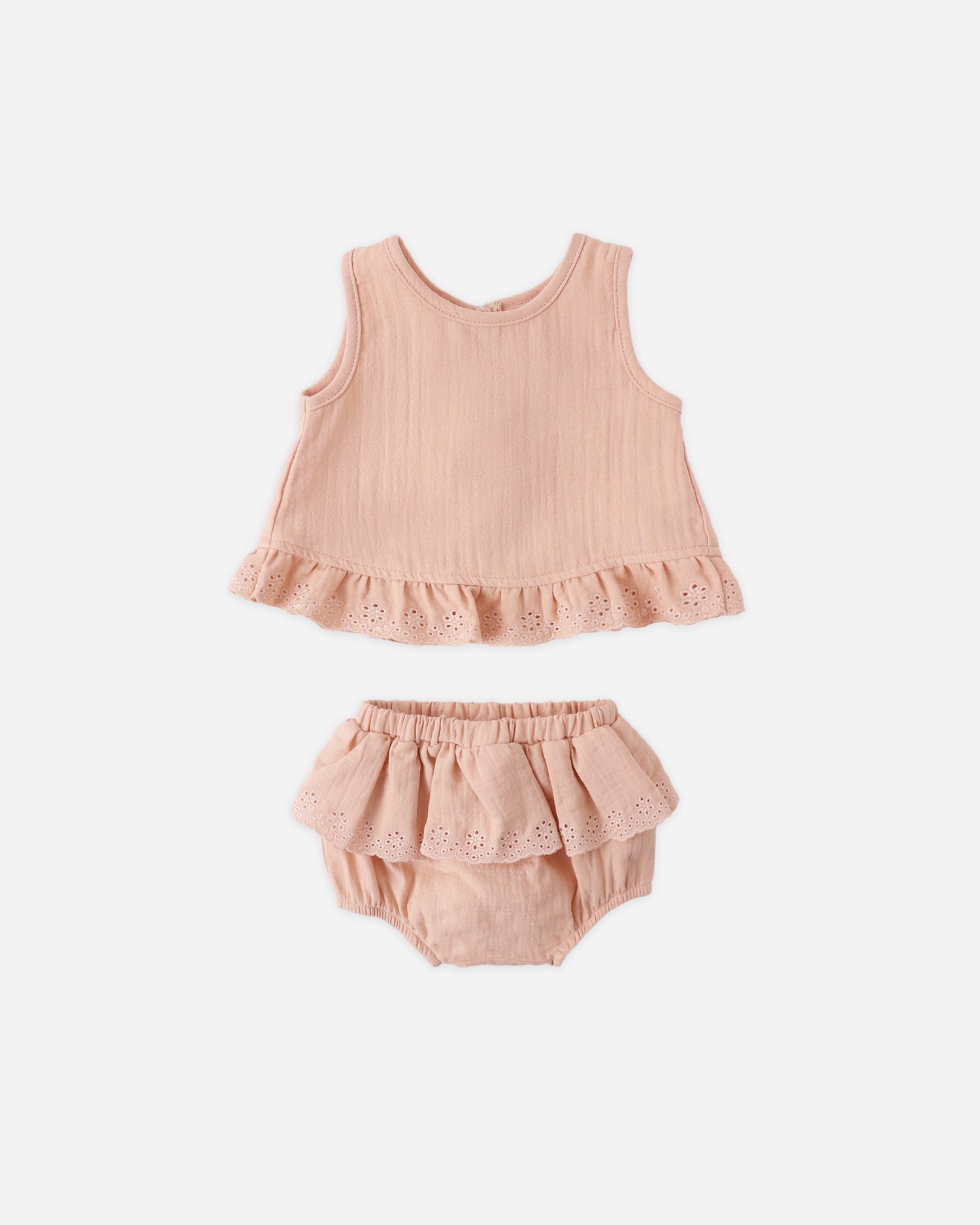 Quincy Mae Ruffled Tulip Top + Bloomer Set - Melon