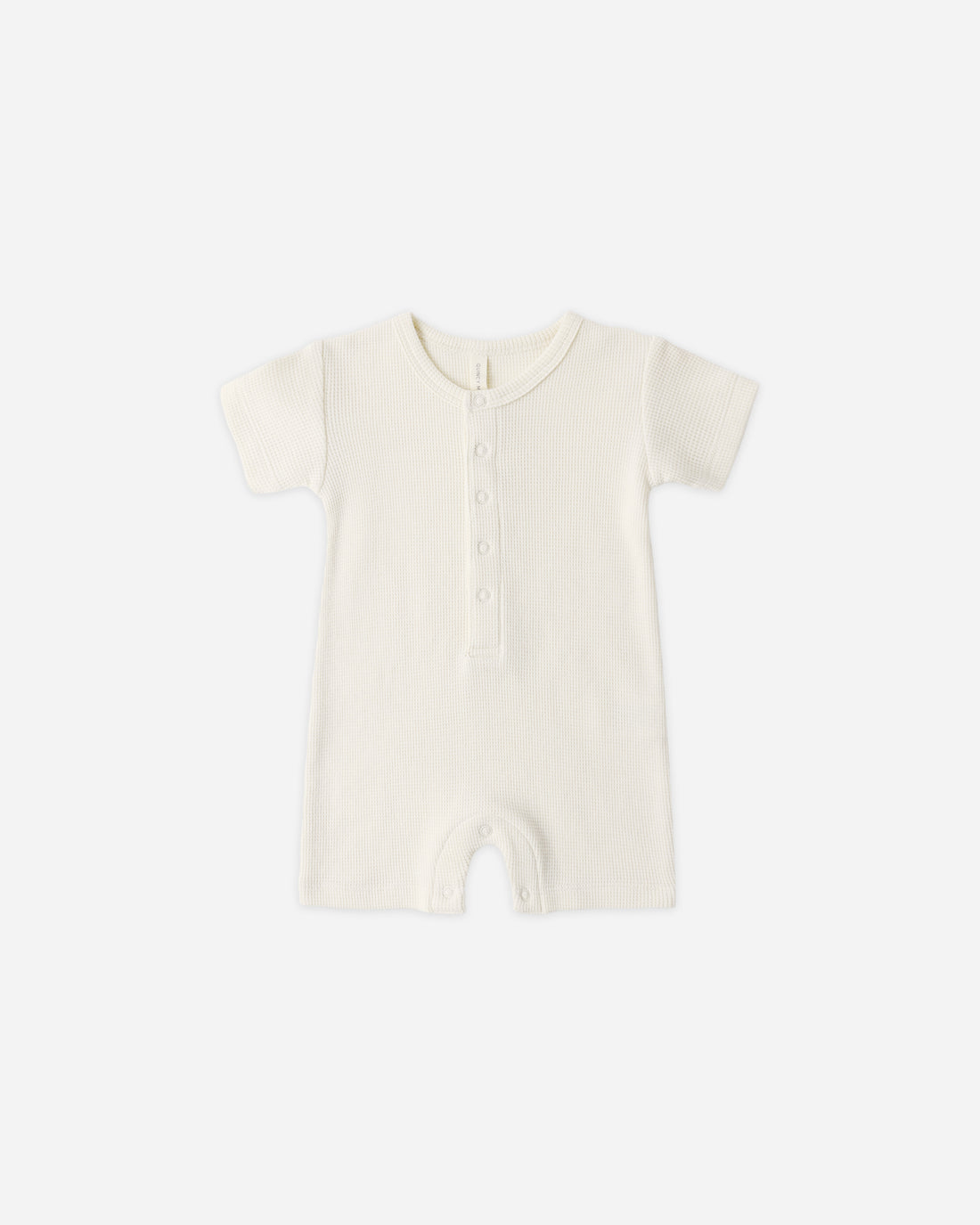 Quincy Mae Waffle Snap Romper - Natural