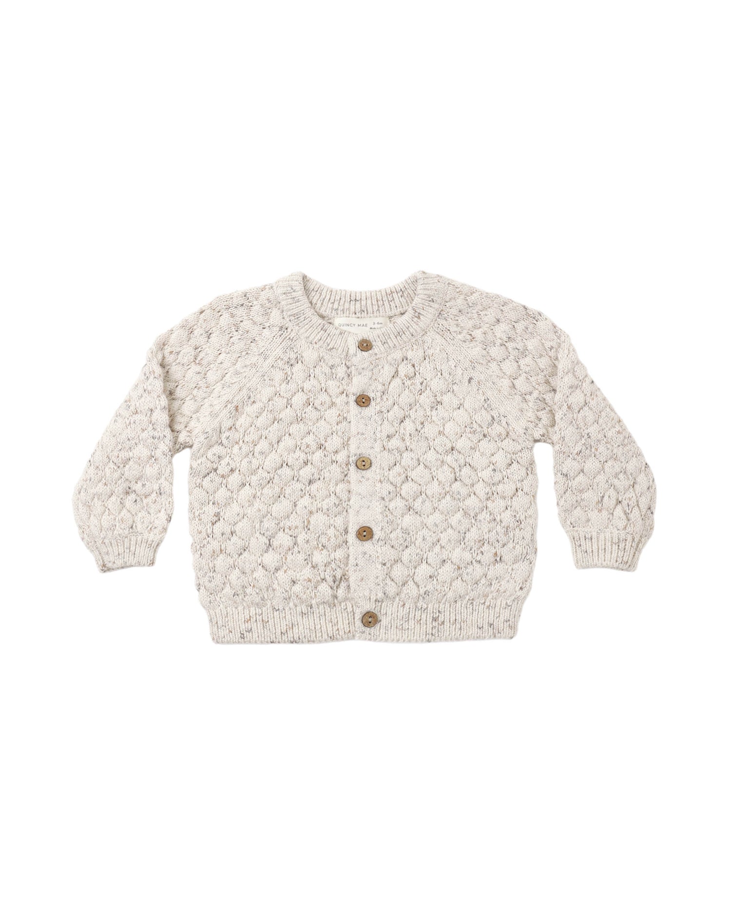 Quincy Mae Bubble Knit Cardigan - Natural Confetti