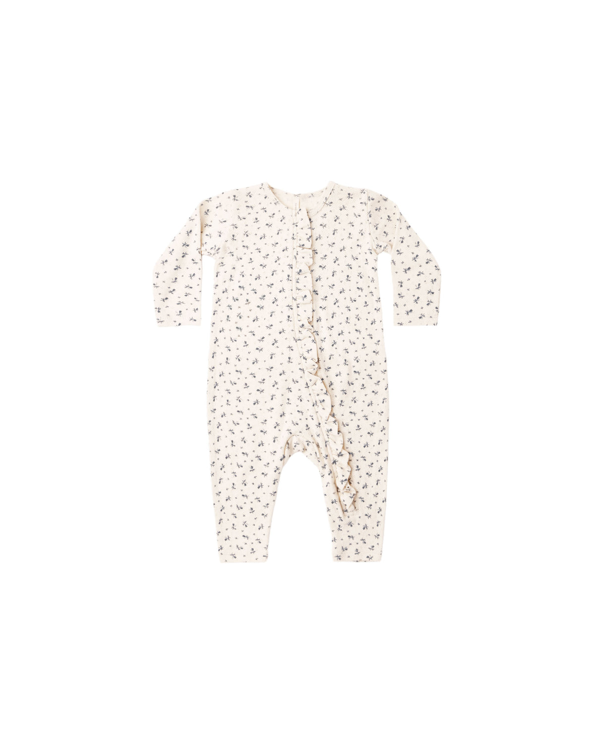 Quincy Mae Ruffle Jumpsuit - Blue Ditsy