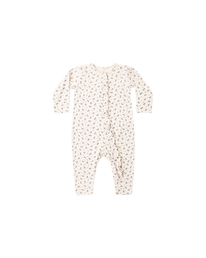 Quincy Mae Ruffle Jumpsuit - Blue Ditsy
