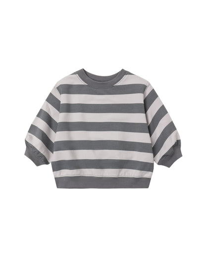 Quincy Mae Oversized Crew Sweatshirt - Midnight Stripe