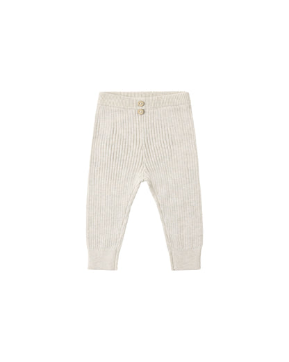 Quincy Mae Rib Knit Legging - Heathered Oatmeal