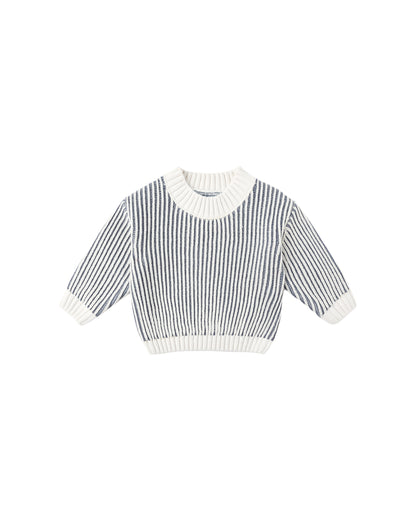 Quincy Mae Relaxed Knit Sweater - Ocean