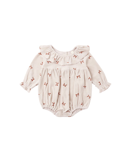 Quincy Mae Wendy Romper - Red Bows