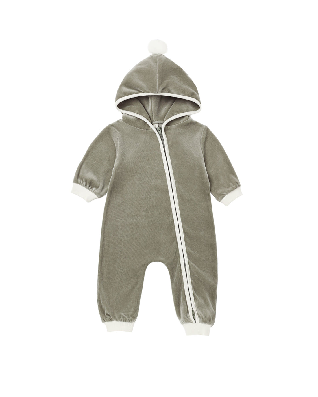 Quincy Mae Velour Zip Jumpsuit - Spruce