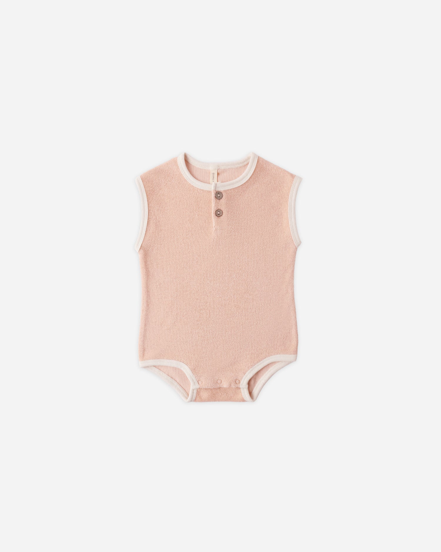 Quincy Mae Terry Cloth Romper - Melon